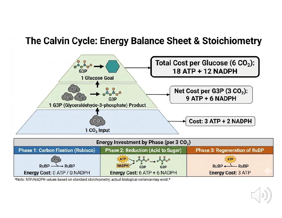 Calvin Cycle Energy Balance Sheet