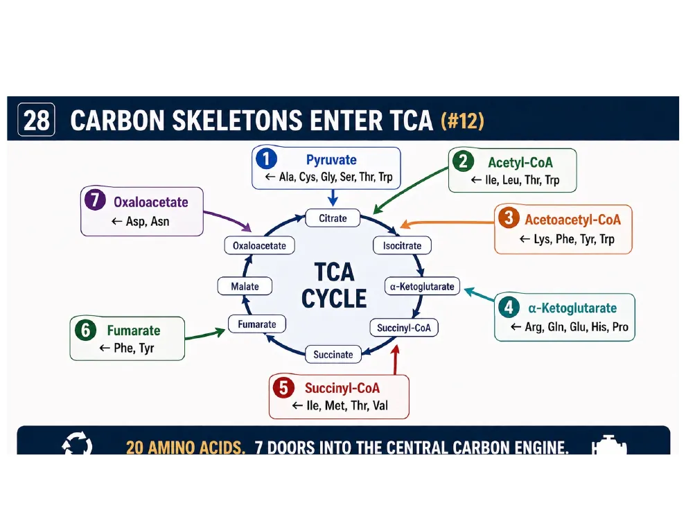 Carbon Skeletons Enter the TCA Cycle